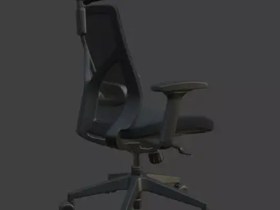 Modern Black Leather Executive Office Chair High Detail 3D Model 3D model