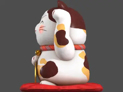 Lucky Cat Low-poly 3D model
