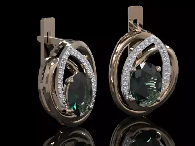 Luxury Jewelry CAD Model ring earrings Free 3D print model