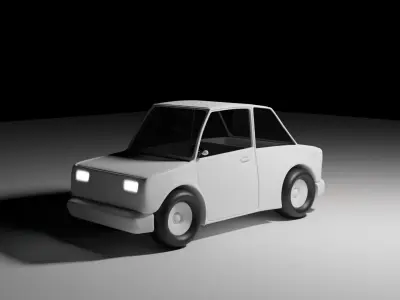 cartoon car modeling Free low-poly 3D model
