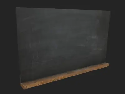 chalkboard blackboard Low-poly 3D model