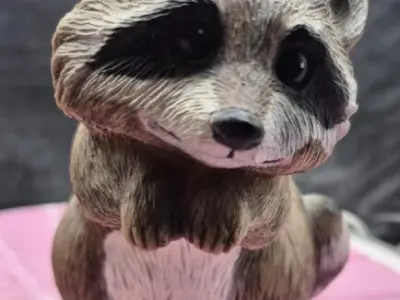beggin baby racoon statue 3D print model