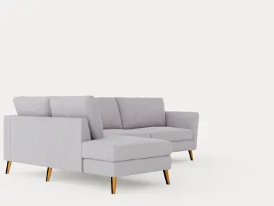 Trend Sofa 3 Seater With Chaise Lounge Left Light Gray Low-poly 3D model