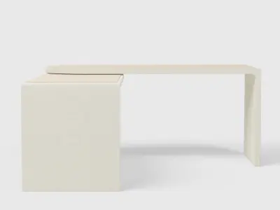 Twist Grasscloth Rotating Desk Low-poly 3D model