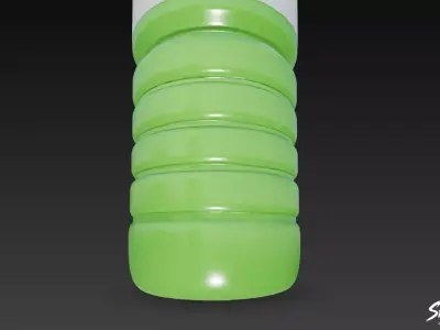 Green Plastic Bottle Low-poly 3D model