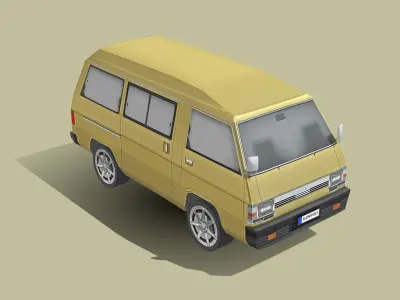 Mitsubishi Delica Wagon 1982 Low-poly 3D model