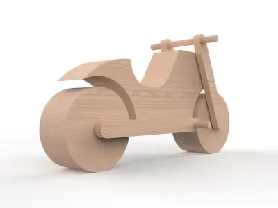 wooden bike Free 3D model