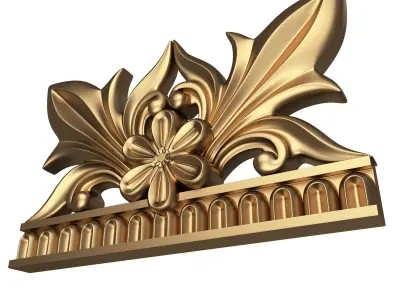 Carved Plaster Molding Decoration 050 Low-poly 3D model