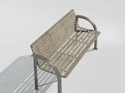 Realistic Park Bench - European Urban Asset Free low-poly 3D model