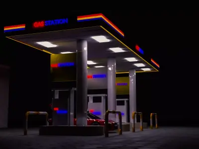 GAS STATION 3D model shop