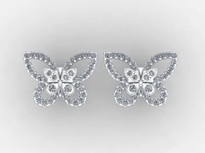 Earrings Diamond 3D print model