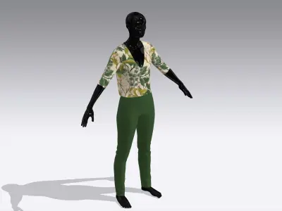 Female Cloth Dress Low-poly 3D model