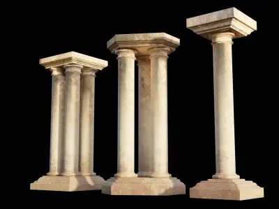 Set of 3 Colossal Columns Kit set 3D model