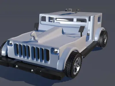 Wrangler Jeep 3d Low-Poly Model  Low-poly 3D model