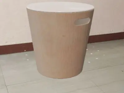 WoodrowStool wooden stool with top Low-poly 3D model