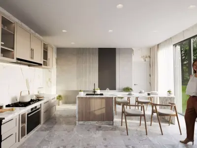 Modern luxury minimalist kitchen  3D model