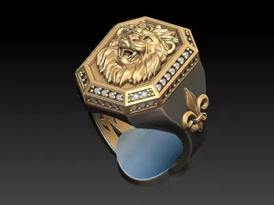 Lion ring luxury  3D print model