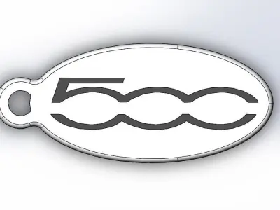Keychain Fiat 500 Free 3D print model