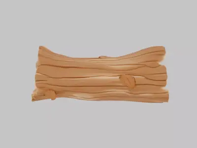Wooden Spiral Log Low-poly 3D model