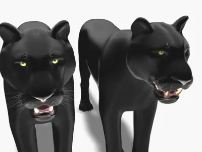 Feline Panther - 3d model 3D model