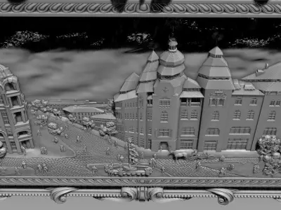 Grand Hotel Ukraine Dnipro 1914 Bas-relief 3D model