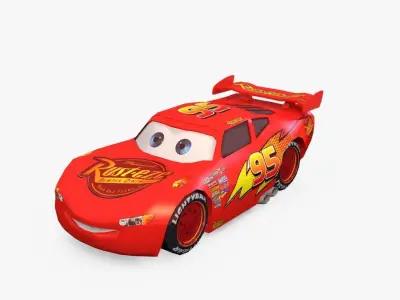 Lightning Mcqueen Low Poly Low-poly 3D model