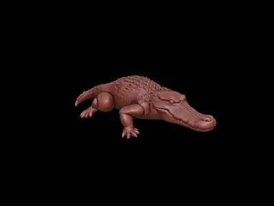 Alligator Animal Sculpture 3D print model buy