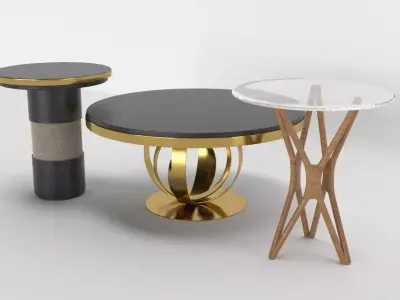 Table three set  decorative 3D model