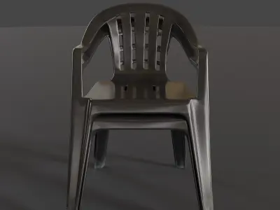 Stackable Plastic Chair Low-poly 3D model