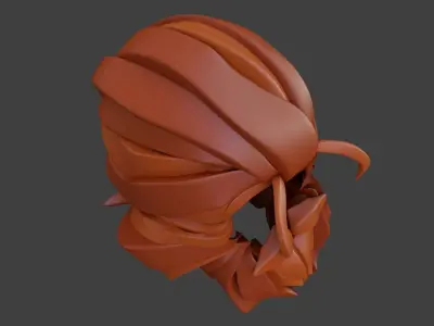 Polygon Hair Beard n Mustache 3D model