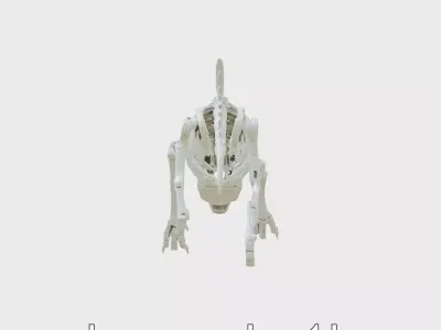 Cybernetic Dinosaur Skeleton with Laser Eyes Low-poly 3D model