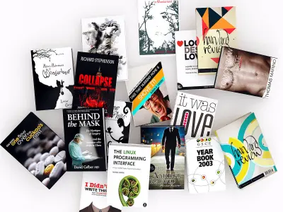 Books set stack of 3D model