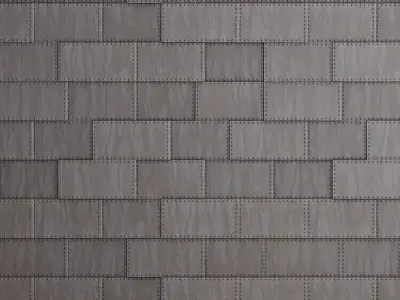 Dark Riveted Metal Panel Plate PBR Seamless Texture