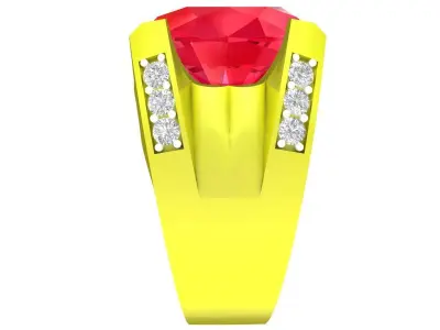 Luxury Oval Gemstone Men Ring 3D Model 4982 3D print model