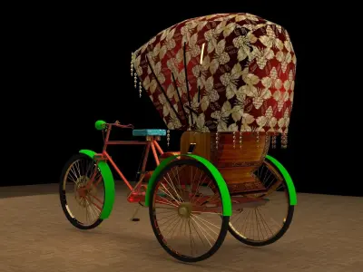 Chinese rickshaw   3D model