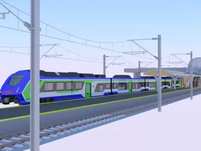 Station with Hitachi HTR 412 III 3D model