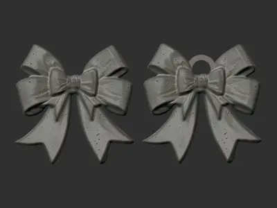 christmas ribbon bow decor 7  3D print model