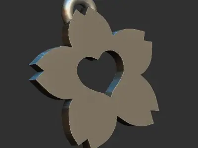 flower keychain Free 3D print model