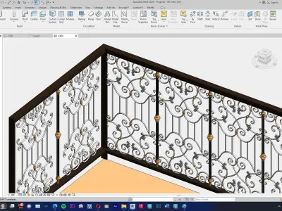 Classic Railing Revit Family type 014 3D model