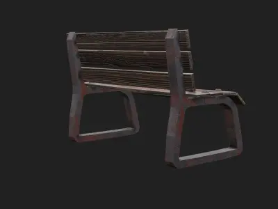 3D model of bench Free low-poly 3D model