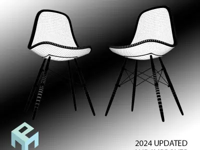 Nordic Chair Set Low-poly 3D model