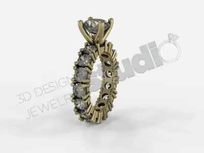 Highly luxury engagement infinity ring 3d model 3D print model