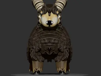 Brown Sheep Concept Sculpture 3D model