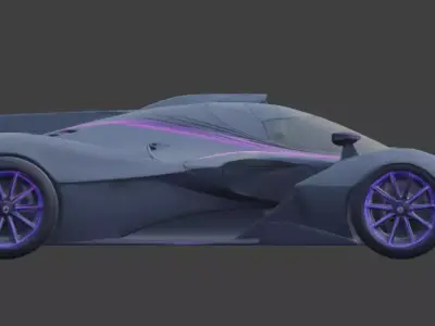 Luxury Deep Carbon Hypercar 3D Model Low-poly 3D model