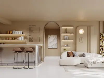 Reception lobby interior 3D model