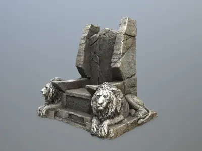 Lion Throne Low-poly 3D model