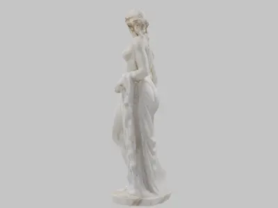 Vintage Marble Statue Figure Roman Goddess Low-poly 3D model