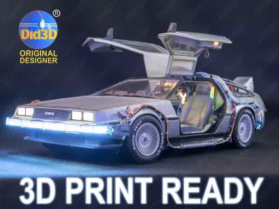 DELOREAN HQ Special 3Dprint design 1-8 Scale 530mm 3D print model