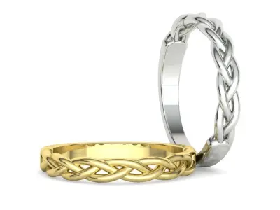 braided wedding band ring 3dprint model 3D print model