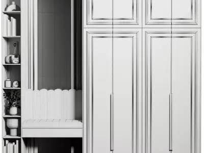 Hallway in a Classic Wardrobe style 16 3D model